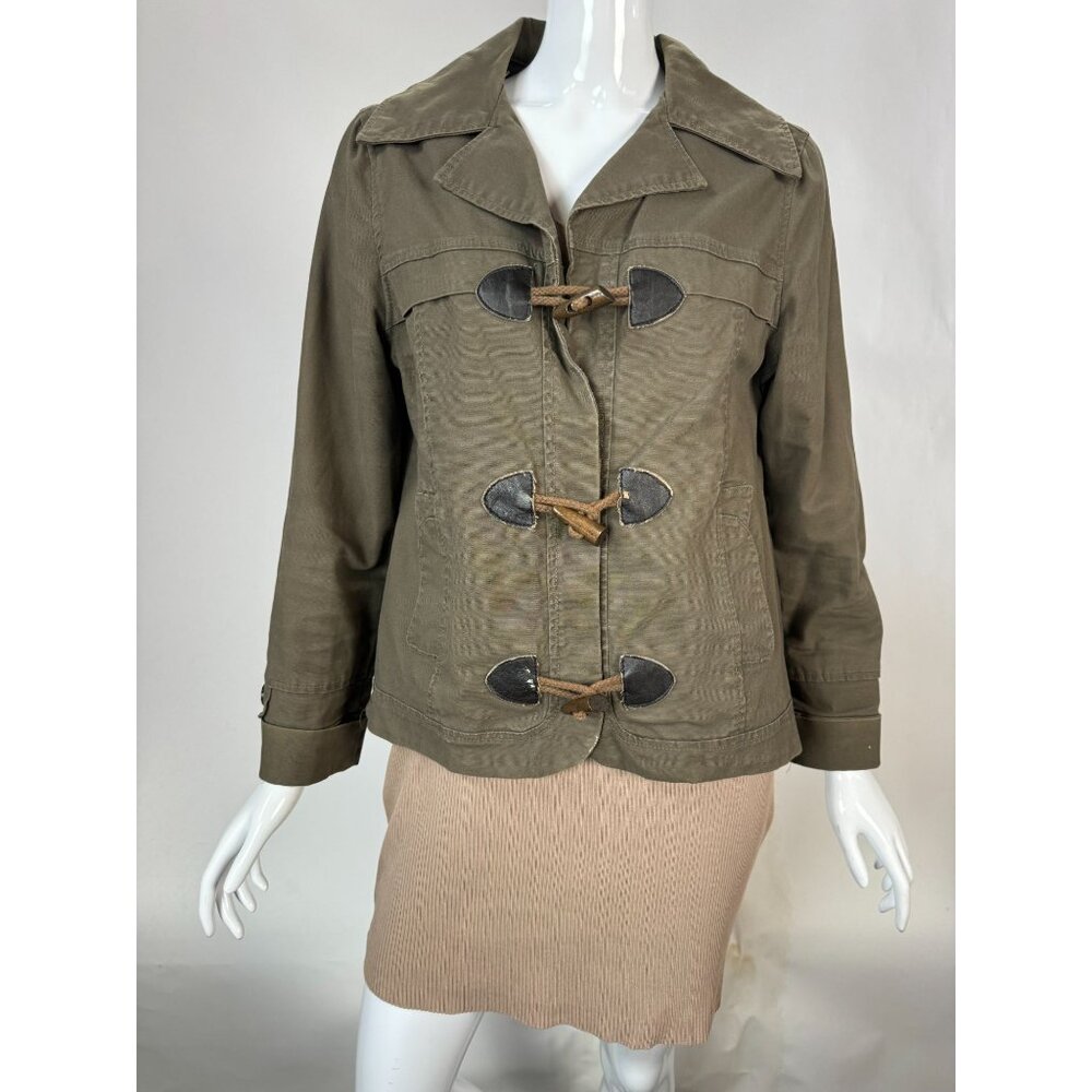 Jolt Womens Olive Green Toggle Front Jacket M Blemishes